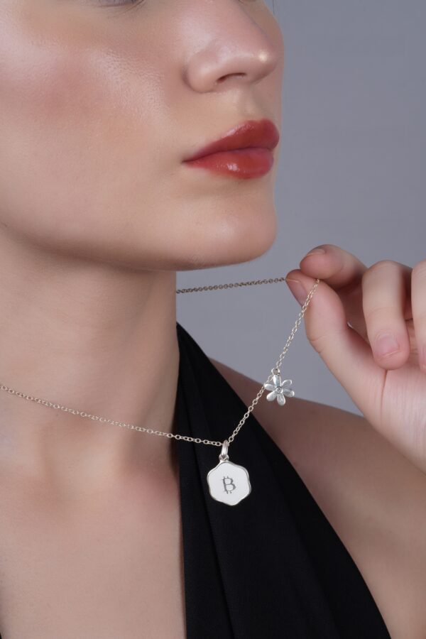 Bitcoin Bloom Pendant Silver