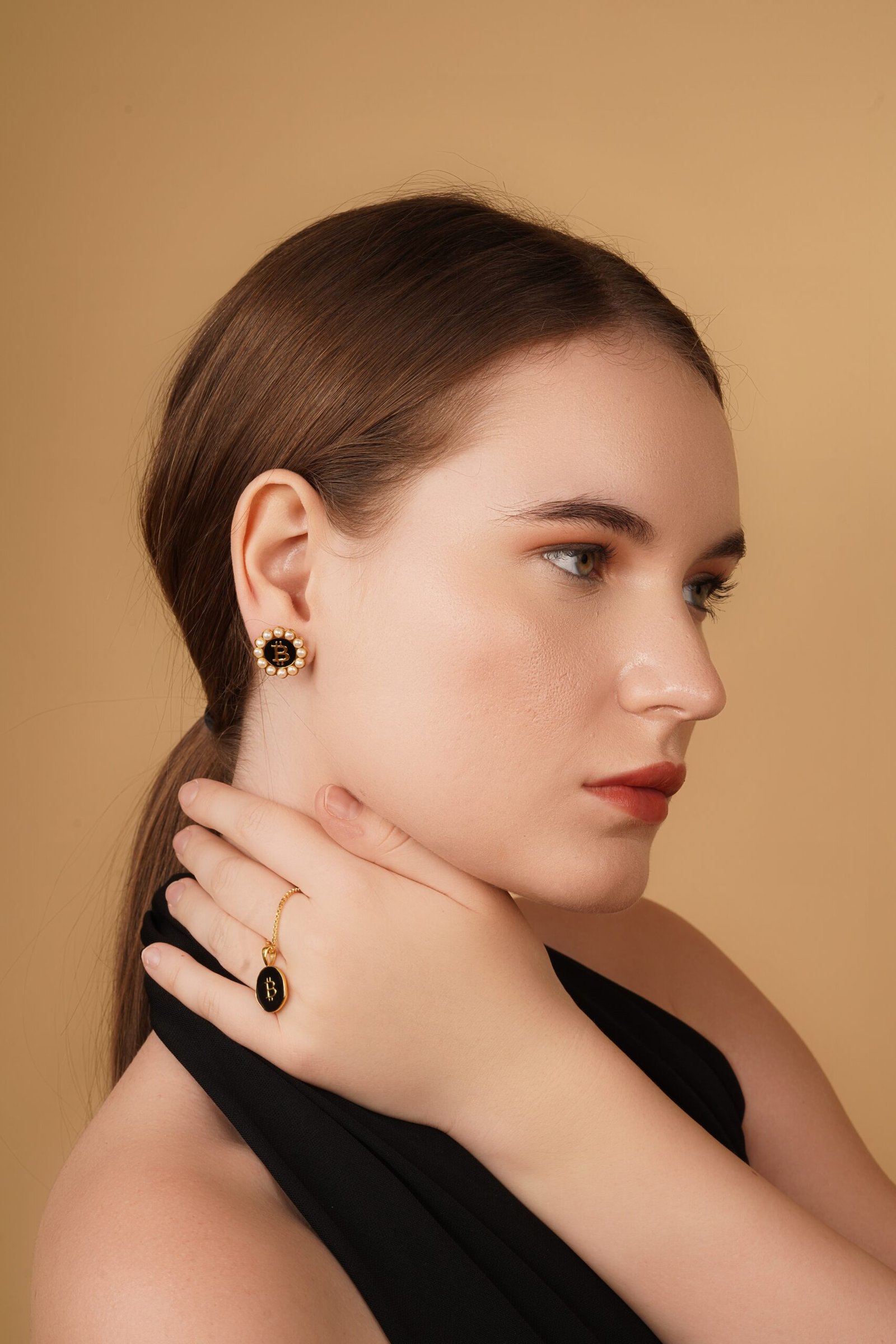 Bitcoin Standard Earings and Pendant Set