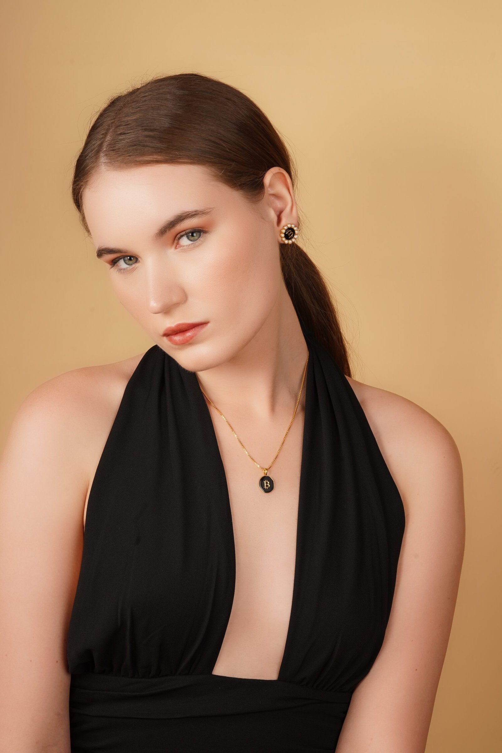 Bitcoin Standard Earings and Pendant Set